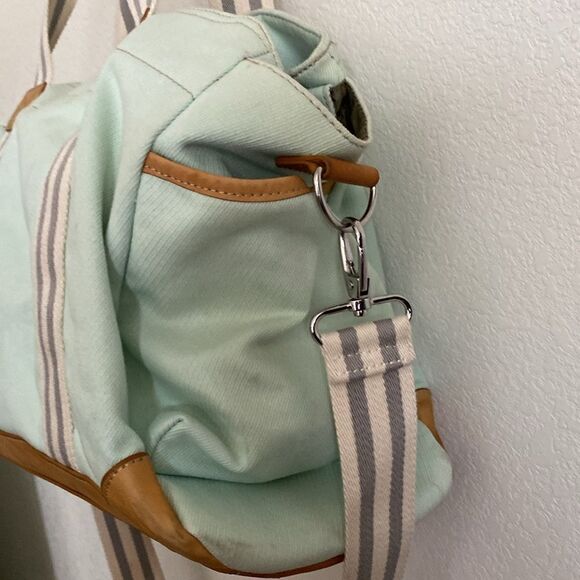 Pottery Barn Kids Canvas with Leather Bag and Removable Strap - Picture 2 of 12